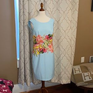 Beautiful floral and light blue dress
